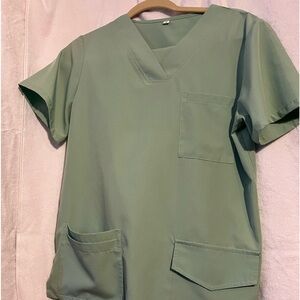 CMA uniforms very light minty green. No return